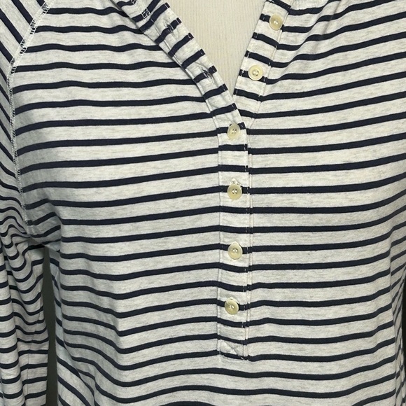J.Crew women’s size large, long sleeve striped‎ shirt with hood - Picture 2 of 8